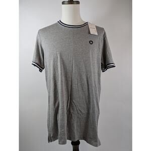 Jack & Jones Mens XL T-Shirt New Long Ringer Tee Gray NWT Cotton Blend Top Shirt